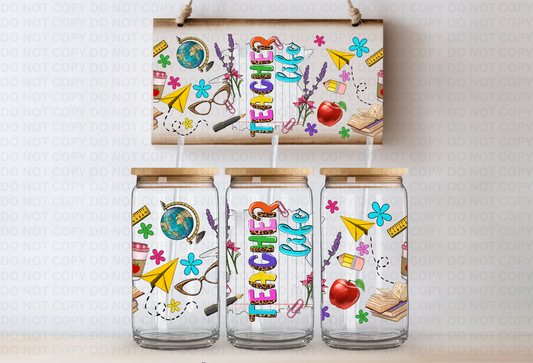 Teacher Life UVDTF 16oz CUP WRAP