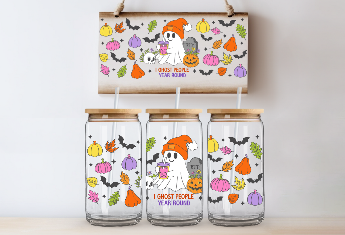 I Ghost People Year Round UVDTF 16oz Cup Wrap