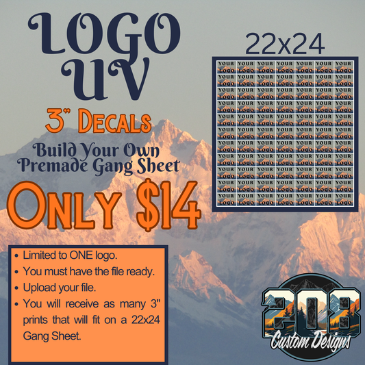 22x24 LOGO 3" Premade UV