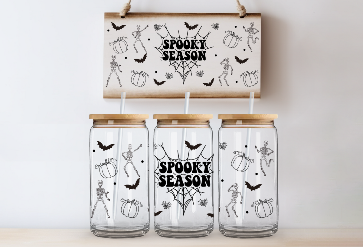 Spooky Season Skeletons UVDTF 16oz Cup Wrap