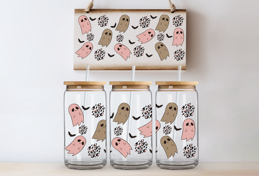 Pink & Brown Ghosts UVDTF 16oz Cup Wrap