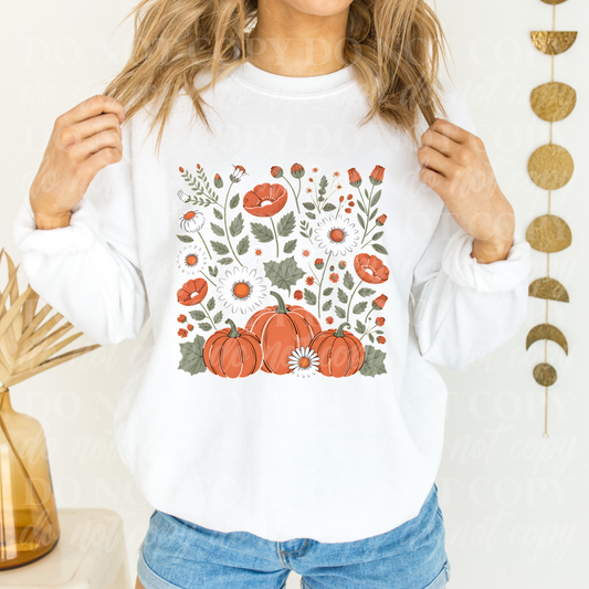 Pumpkins and Flowers