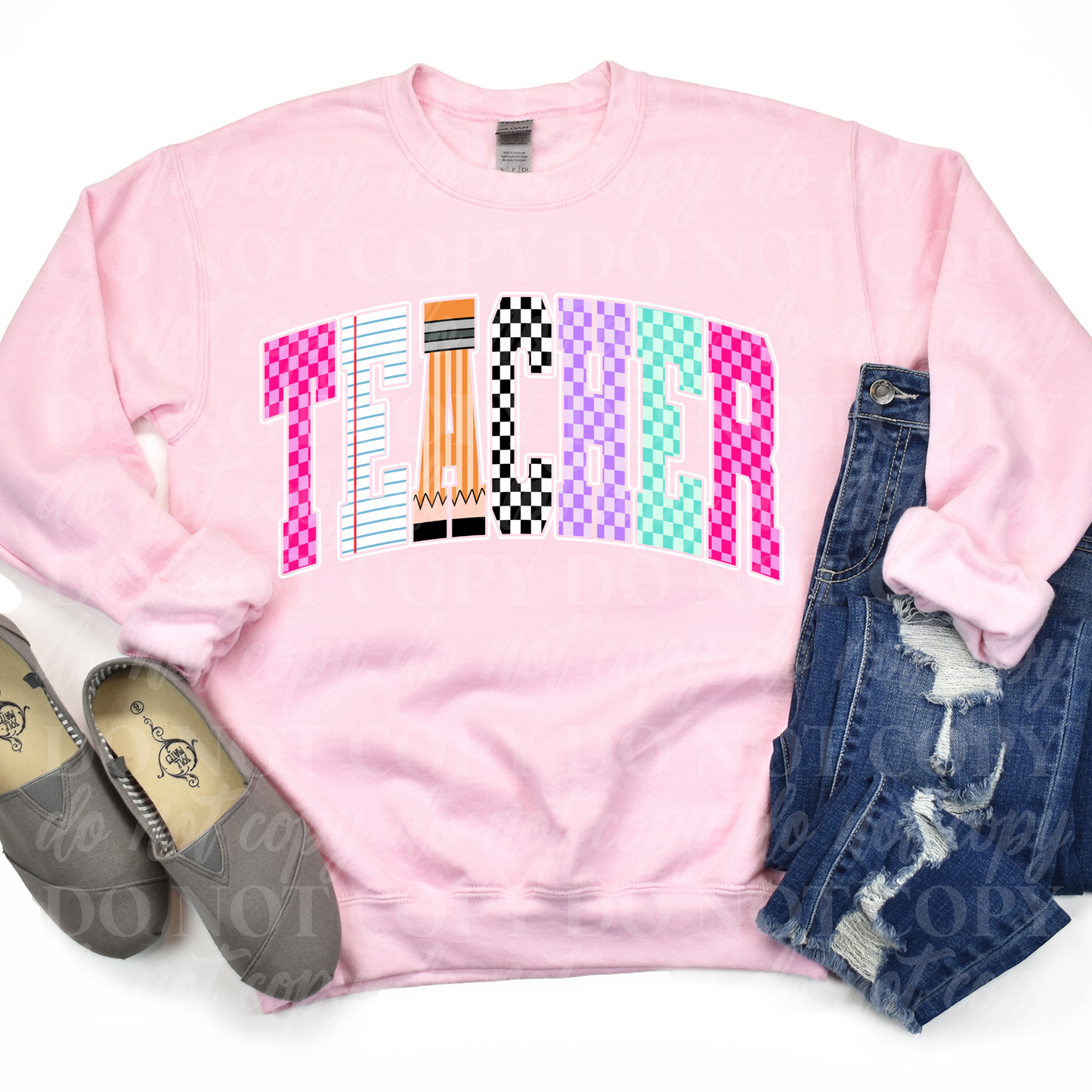Teacher-colorful Checkered