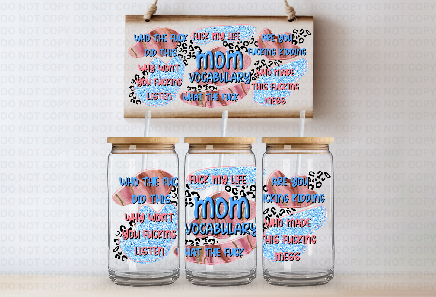 Mom Vocab UVDTF 16oz CUP WRAP