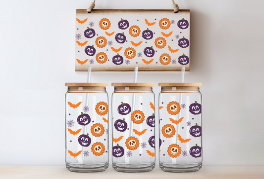 Halloween Smiley Faces UVDTF 16oz Cup Wrap