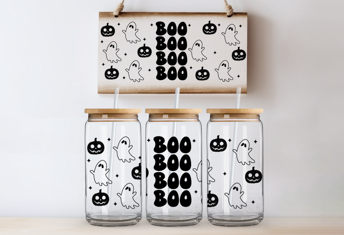 Boo Ghosts & Pumpkins UVDTF 16oz Cup Wrap