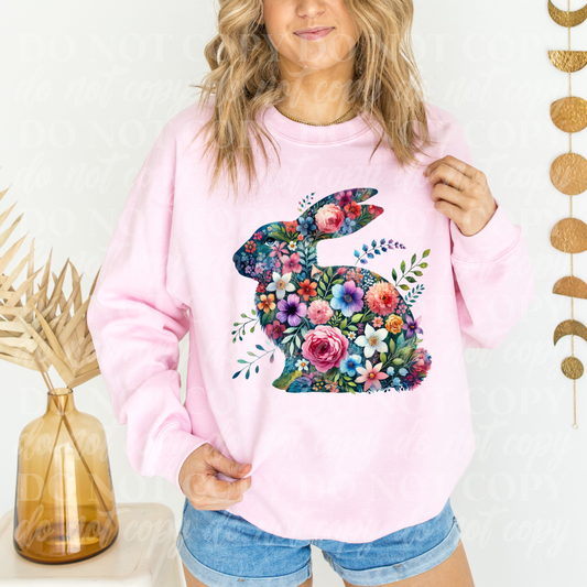 Floral Bunny- silhouette