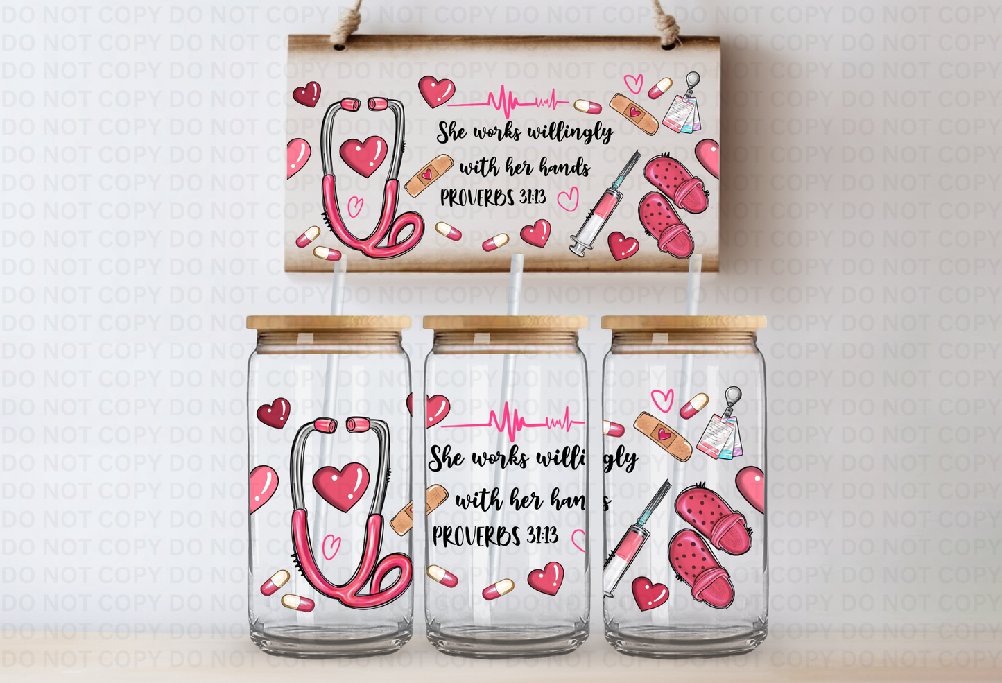 UVDTF 16oz CUP WRAP -Proverbs 31:13