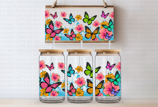 UVDTF 16oz CUP WRAP -Colorful Butterflies