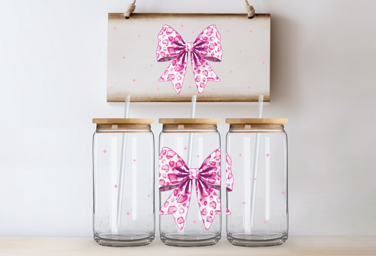 UVDTF 16oz CUP WRAP - Pink Cheetah Bow