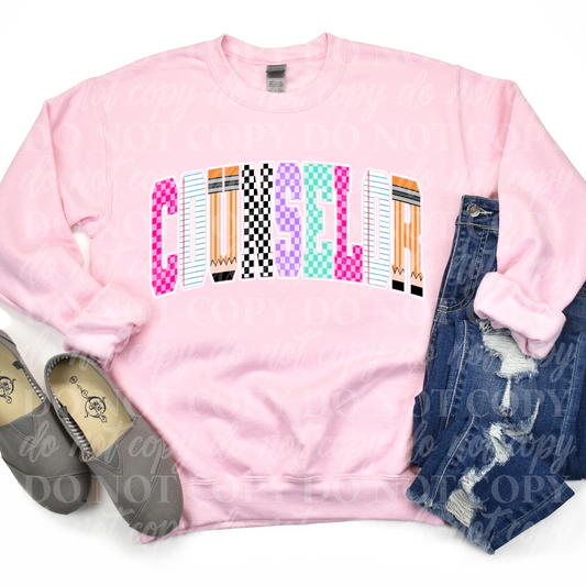 Counselor- colorful Checkered