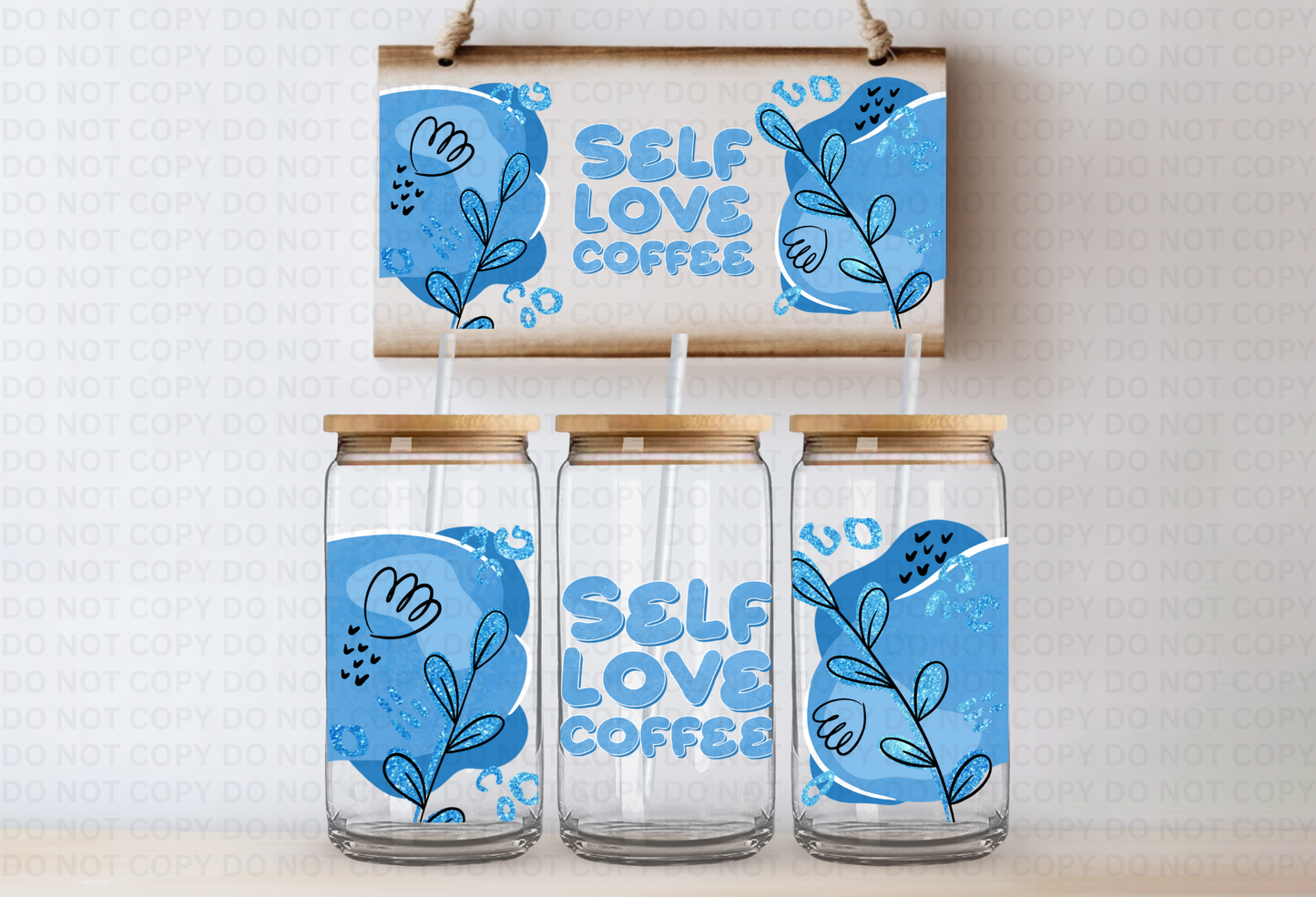 UVDTF 16oz CUP WRAP -Self Love Club Coffee