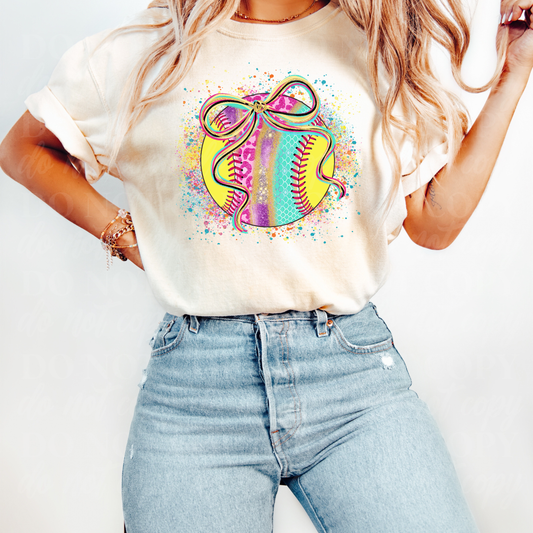 Colorful Softball with Bow