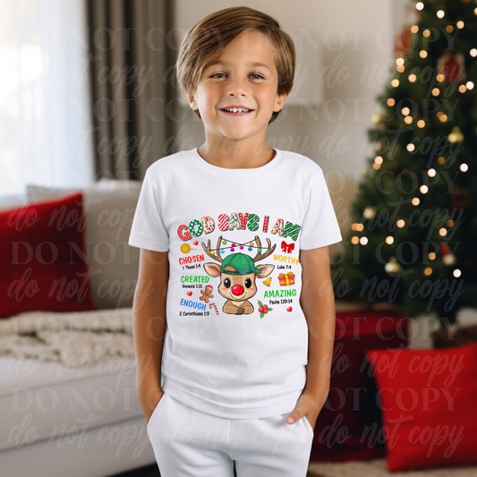 God Says I Am- boy reindeer