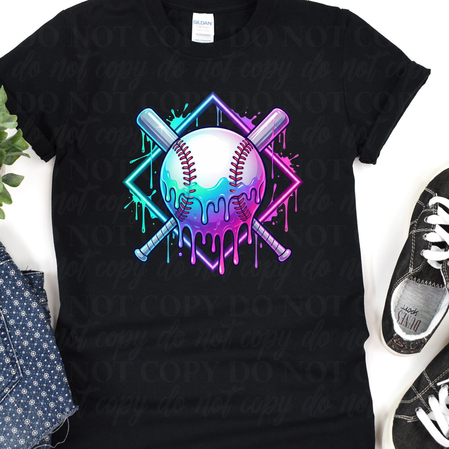 Baseball Paint Drip-neon