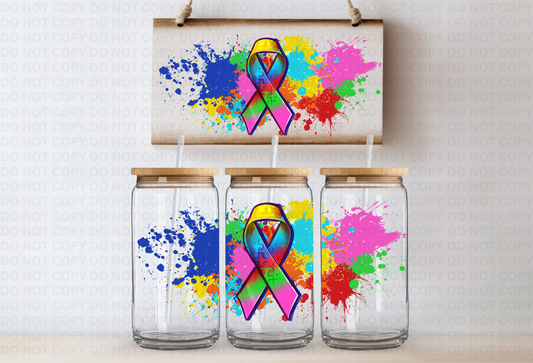 UVDTF 16oz CUP WRAP -Autism Ribbon