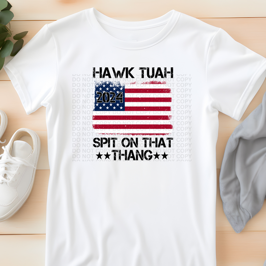 Hawk Tuah Flag Red White Blue