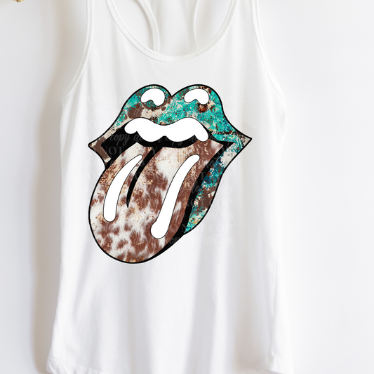 Cow print tongue- teal