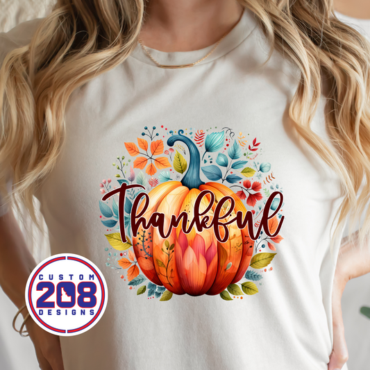 Thankful Watercolor Pumpkin