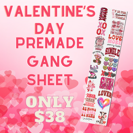 22x90 Valentine Premade Gang Sheet