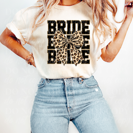 Bride Stacked Cheetah Bow