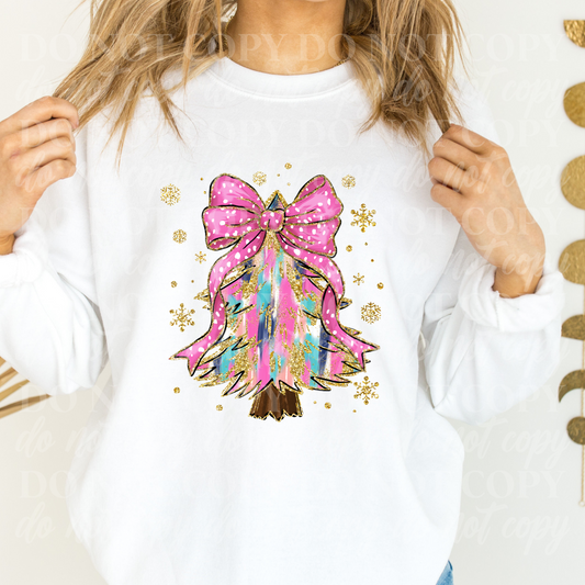 Pink Bow christmas Tree