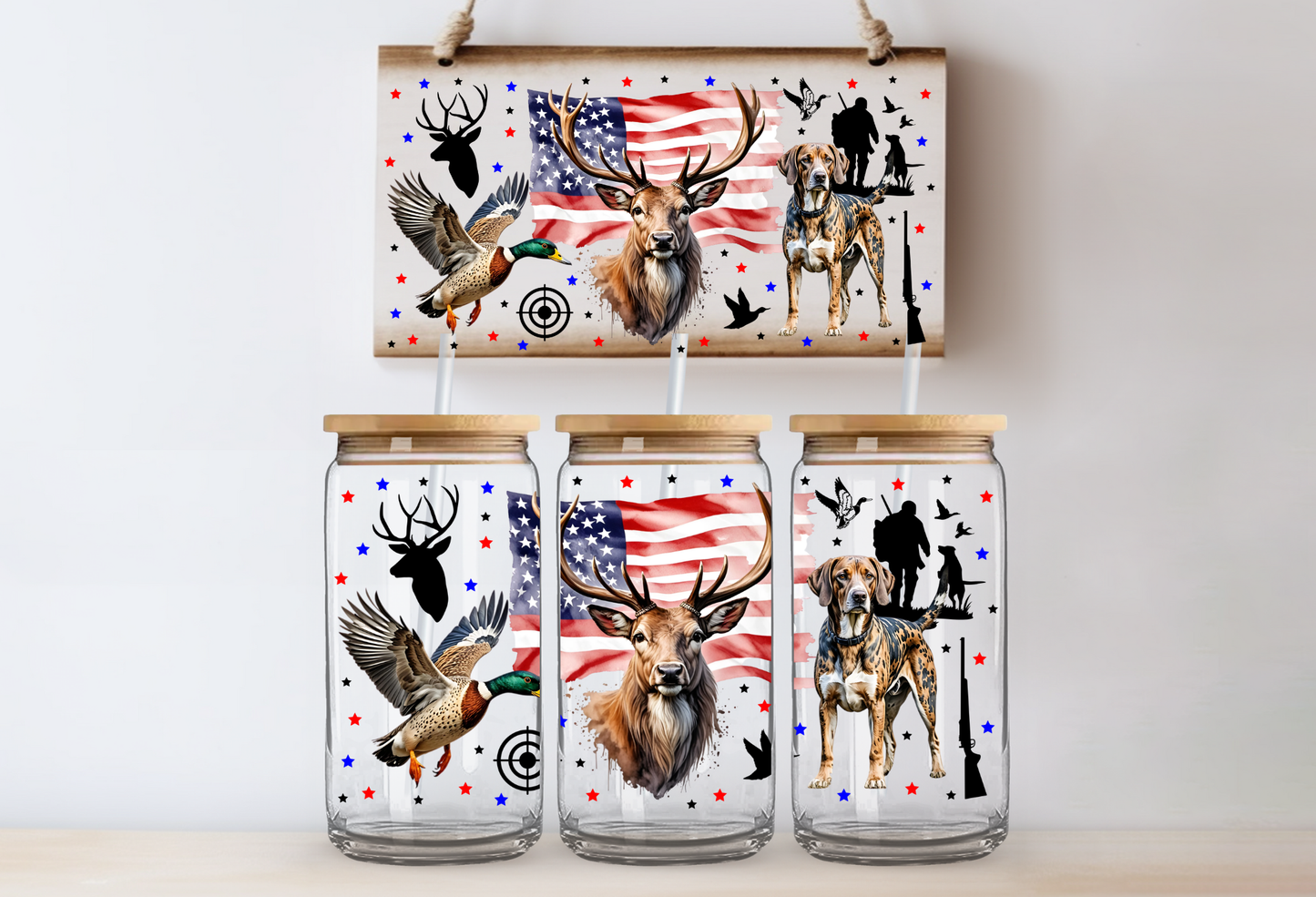 UVDTF 16oz CUP WRAP - Patriotic Hunting