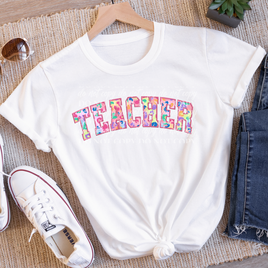 TEACHER- embroidery look