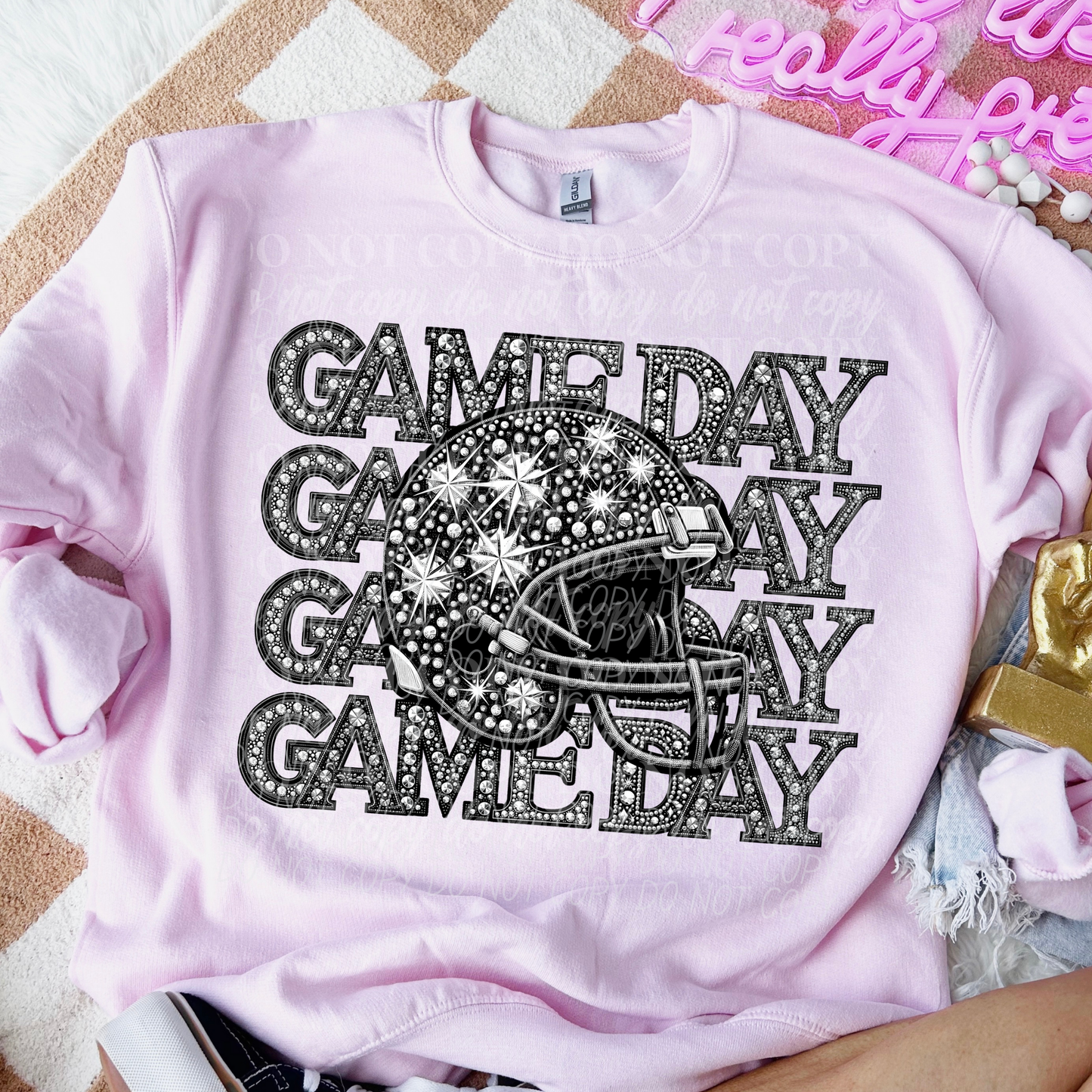 Game Day Rhinestone- Helmet