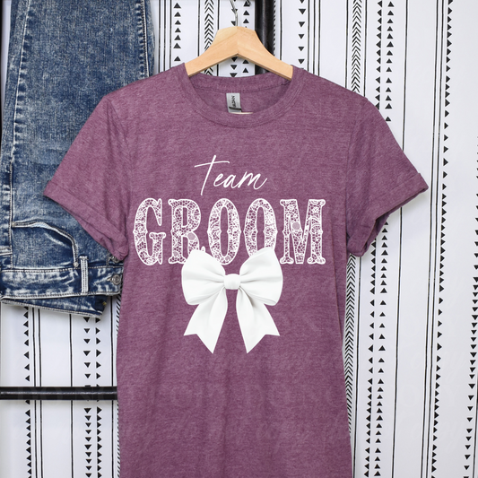 Team Groom White Bow
