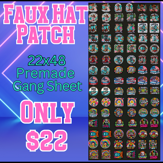 22x48 Faux Hat Patch Premade