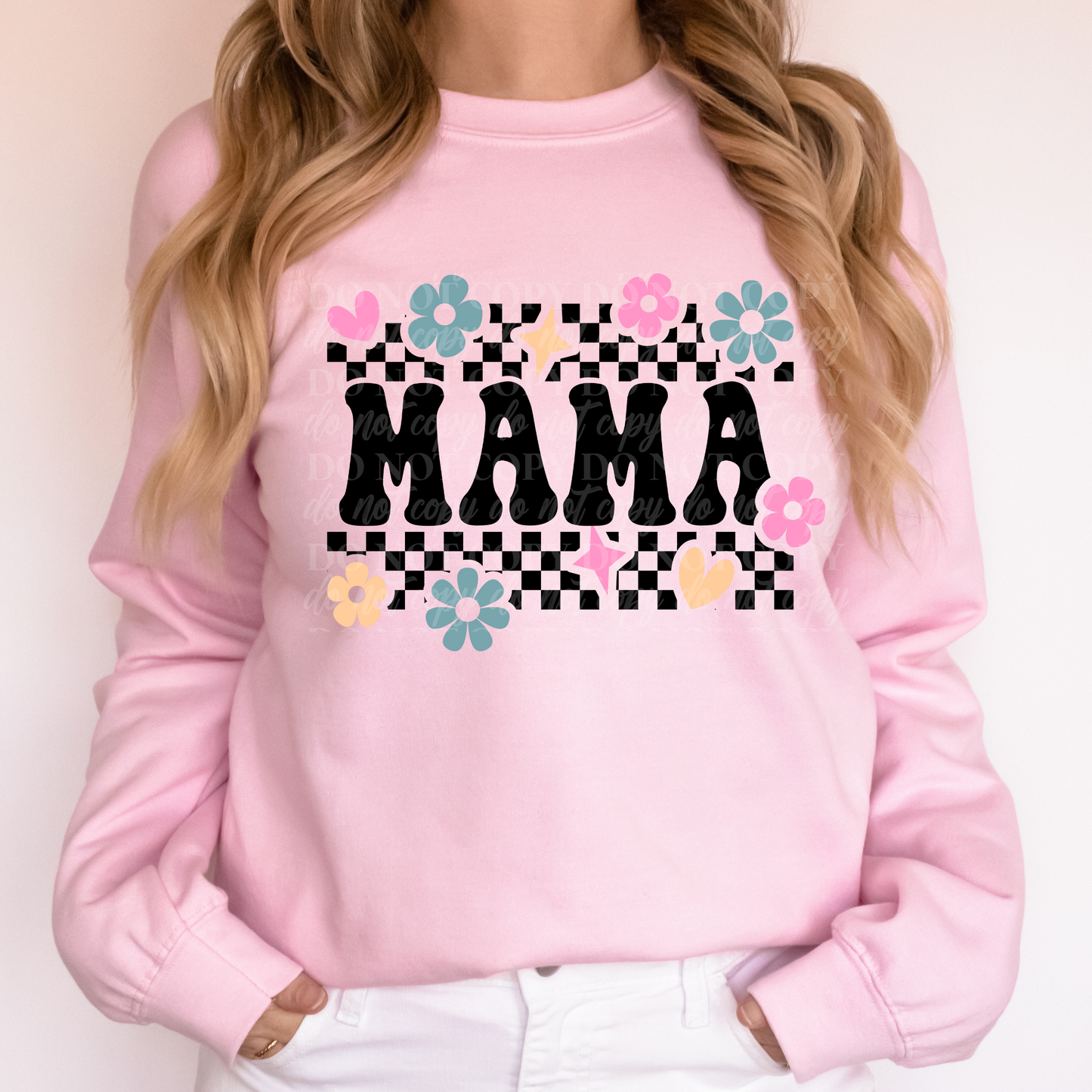 Mama-retro flower checkered