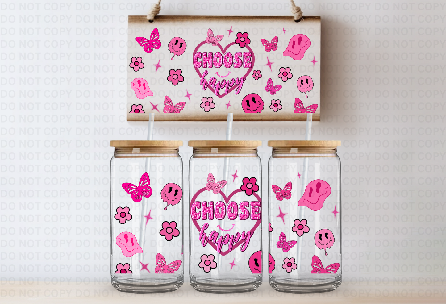 Choose Happy UVDTF 16oz CUP WRAP