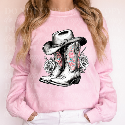 Silver Cowboy Boots