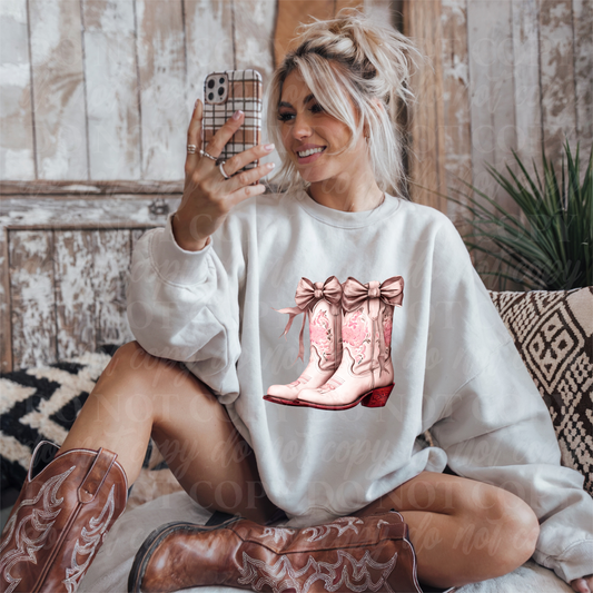 Pink Boots With Bow