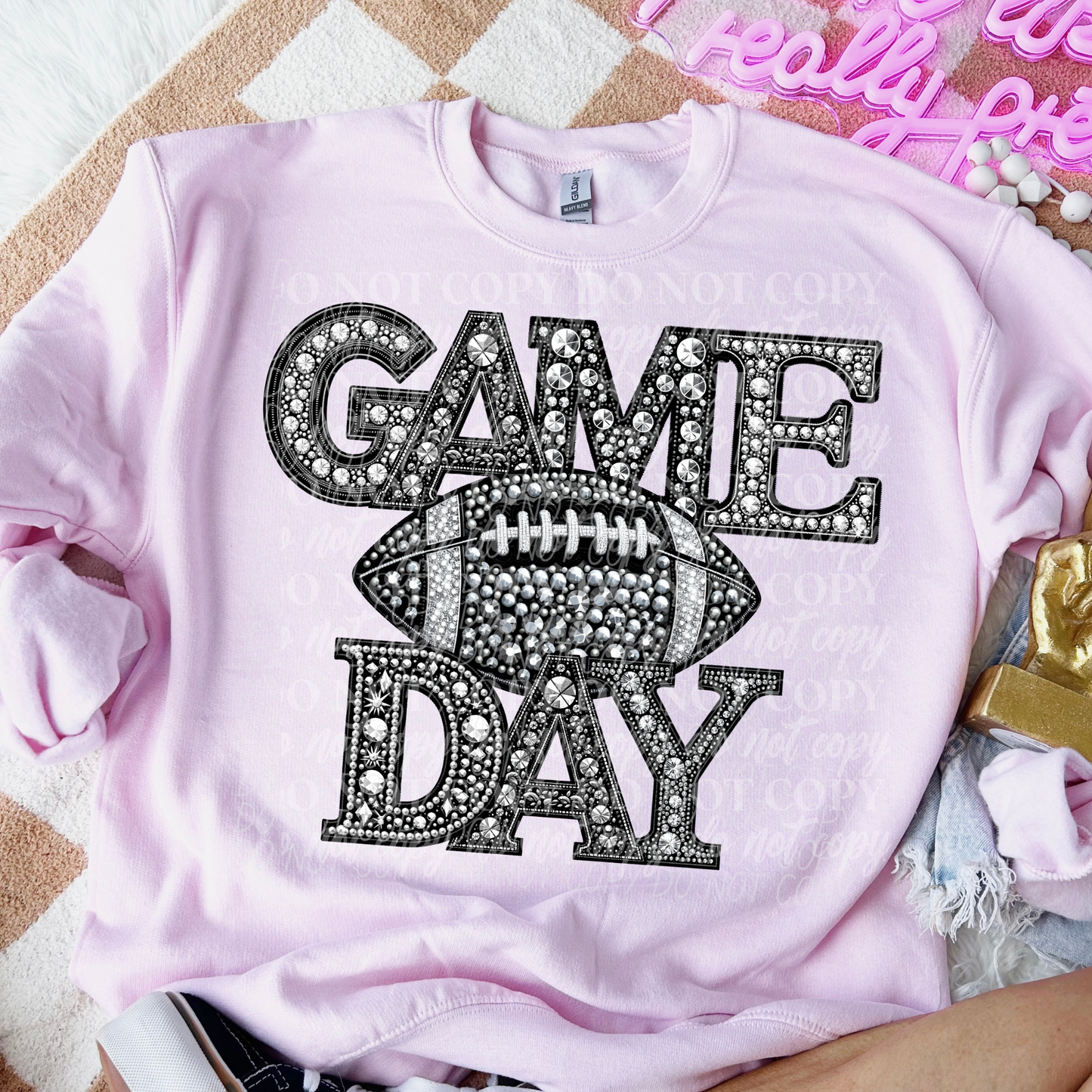 Game Day Rhinestone- Football