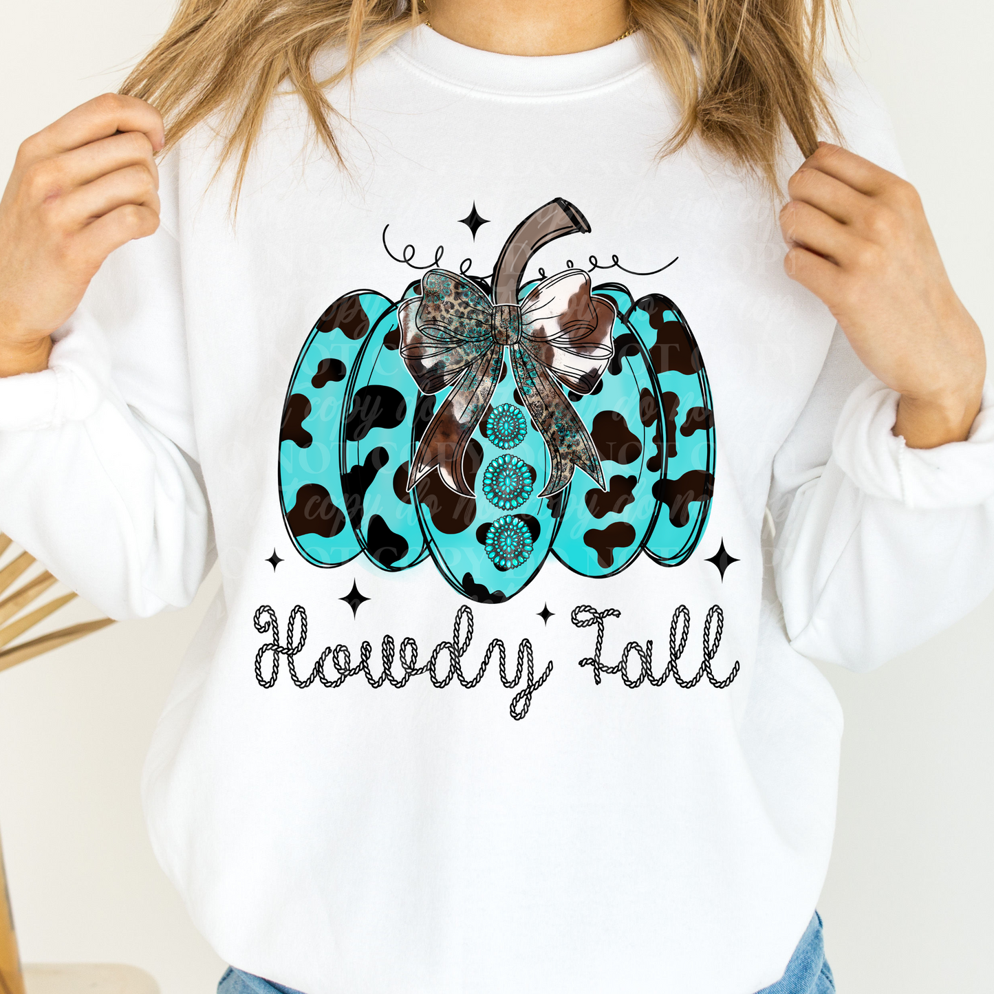 Howdy Fall-Teal and Brown Pumpkin