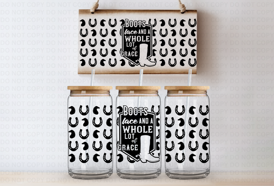 Boots Lace and a whole lot of Grace UVDTF 16oz CUP WRAP