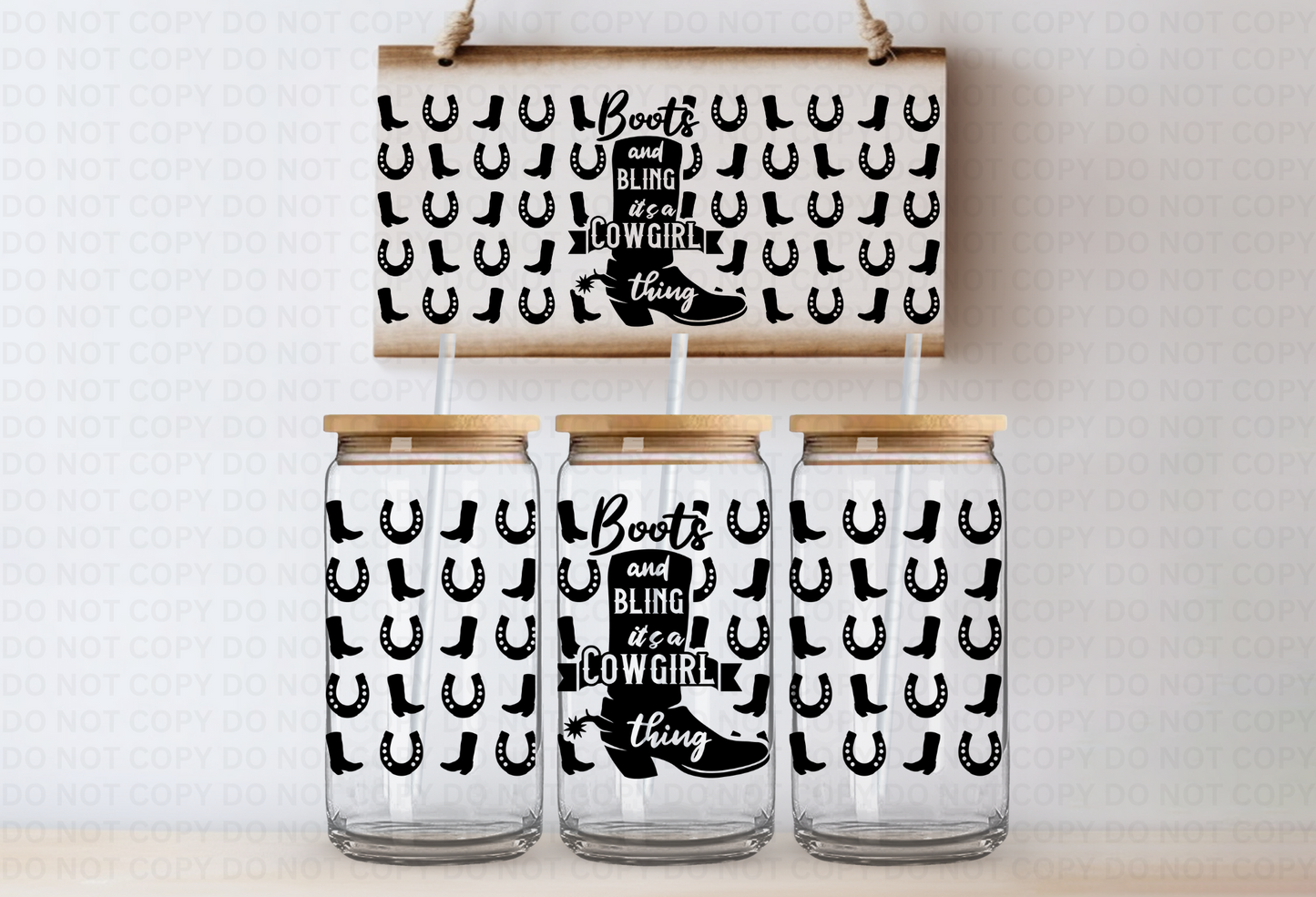 Boots and Bling UVDTF 16oz CUP WRAP