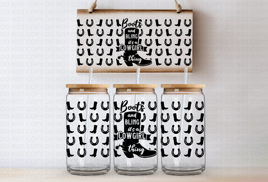 Boots and Bling UVDTF 16oz CUP WRAP