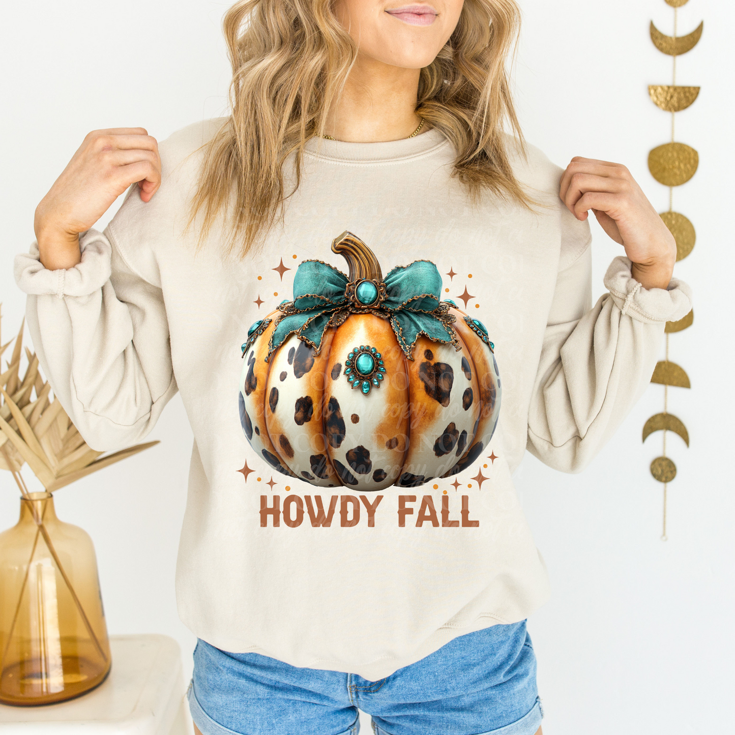 Howdy Fall Pumpkin with brooch