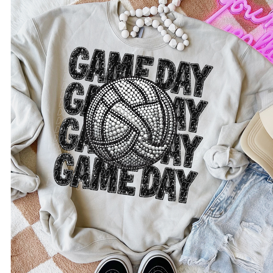 Game Day Volleyball- black