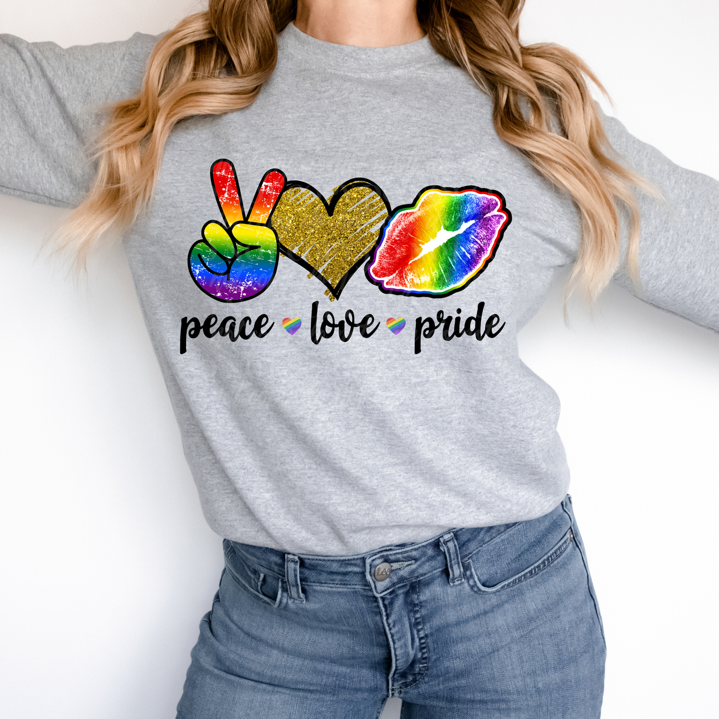 Peace Love Pride- rainbow lips