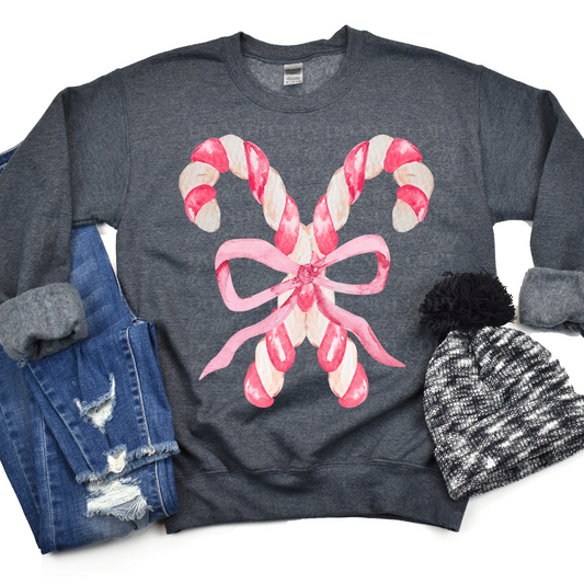 Candy Cane Bow-Pink