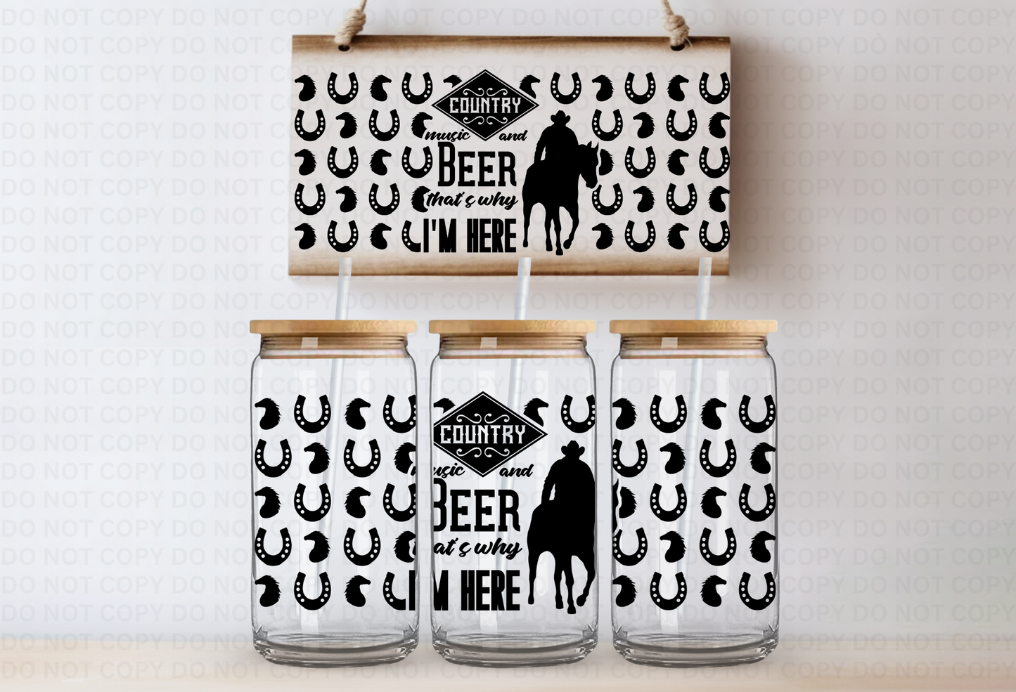 Country Music and Beer UVDTF 16oz CUP WRAP