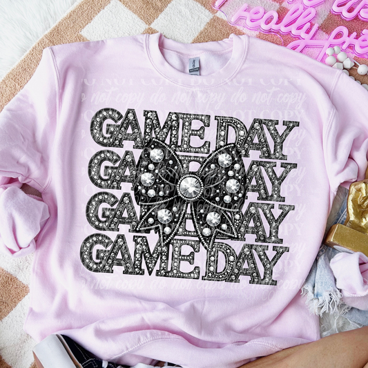 Game Day Stack Rhinestone- Bow