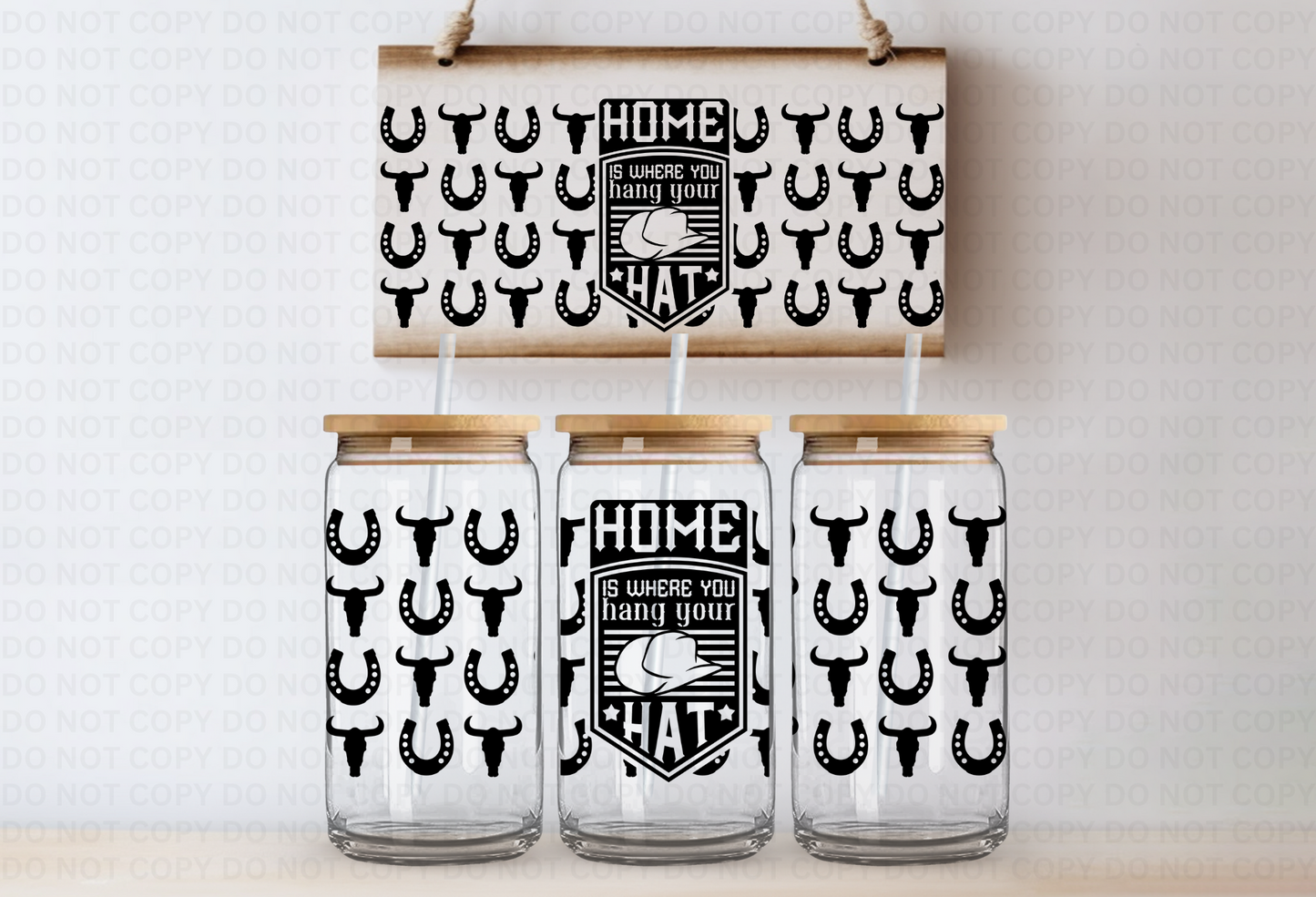 Home is wear you hang your hat UVDTF 16oz CUP WRAP