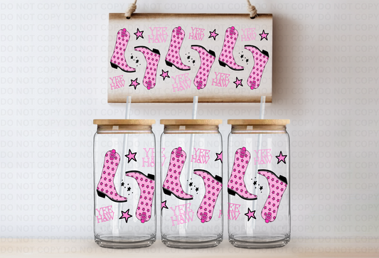 Pink Yeehaw UVDTF 16oz CUP WRAP