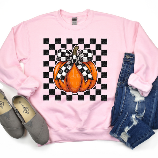 Pumpkin with Checkered Bow