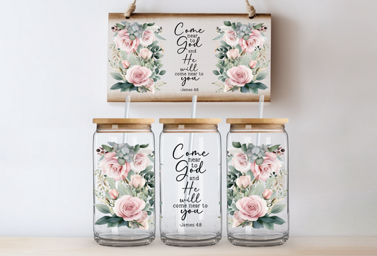 UVDTF 16oz CUP WRAP -Come Near Rose Garden